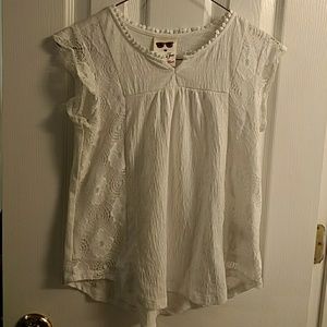 Girls size Large white lace blouse